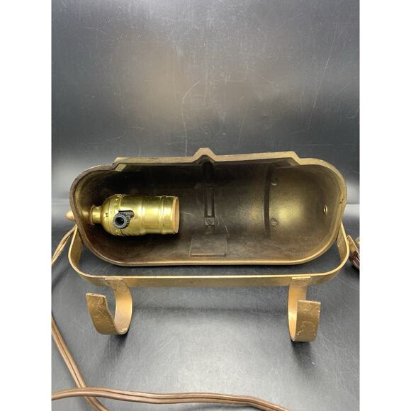 Vtg Gold Tone Plastic Headboard Lamp Bed Reading Night Light Art Deco 9” X6.5” - Picture 3 of 6